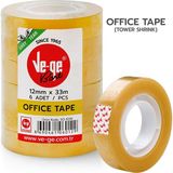 Ve-ge 12MM x 33 Metre Selefon Para Bantı 6 Adet Orta Boy Koli Bandı Ekonomik Çözüm