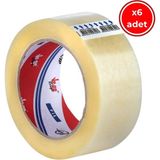 Ve-Ge Fil Koli Bandı 6 Adet Şeffaf Hotmelt Yapışkan 45 mm x 100 m Dayanıklı ve Esnek Malzeme