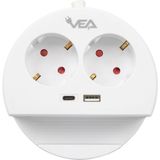 Vea 2'li USB + Type-C Girişli Telefon Standlı 1.5 Metre Grup Priz Ve- G1102C (4764)