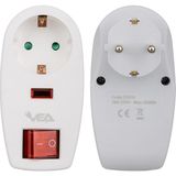 Vea Shopzum Vea VE-22419 16 Amper - 3500 Watt LED Göstergeli Anahtarlı Tekli Akım Korumalı Priz