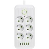 Vea TC-21564 6’lı - 1.5 Metre Kablolu - 4 Usb’li Type-C 3000W 16AH Akım Korumalı Priz Beyaz