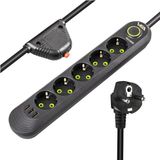 Vea VA-21561 5'li 1.5 mt Kablolu 3 Usb'li Siyah Akım Korumalı Priz