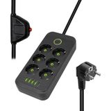 Vea VA-21563 6'lı 1.5 Metre Kablolu Type-C'li 4 Usb'li Siyah Akım Korumalı Priz