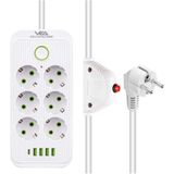 Vea VA-21564 6lı 1.5 mt Kablolu 4 Usb'li Akım Korumalı Priz