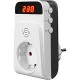 Vea VE-25530 15A 3520W Tekli Dijital Göstergeli Akım Korumalı Priz Aşırı Yüksek Gerilim - Siyah - Beyaz