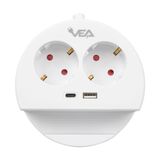 Vea Ve- G1102c 2Lı Usb + Type-C Gırıslı Telefon Standlı 1.5 Metre Grup Prız