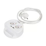 Vea Ve-G1102c Yuvarlak Grup Priz 2'Li Usb + Type-C Girişli Telefon Standlı 1.5 Metre