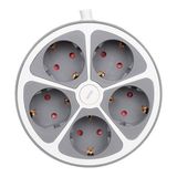 Vea VE-G605Y 5'li Anahtarlı 1.5 Metre Grup Priz - Antrasit