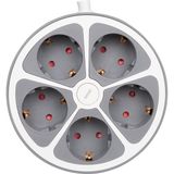 VEA VE-G605Y 5Lİ ANAHTARLI 1.5 METRE GRUP PRİZ - Beyaz