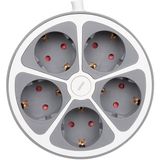 Vea VE-G605Y 5'li Anahtarlı 1.5 Metre Grup Priz - Renkli