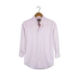 VEAVEN Erkek Lila Ince Dik Çizgili Uzun Kollu Slim Fit Gömlek