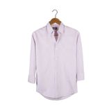 VEAVEN Erkek Lila Kalın Dik Çizgili Uzun Kollu Slim Fit Gömlek
