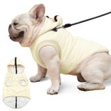 Vecomfy Polar Astarlı Köpek Kapüşonlu Koşum Gömleği, Ekstra Sıcak Orta Köpek Ceketi Kış Köpek Kabanları Kapüşonlu ile, Açık Sarı XL