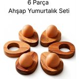 Vecta Yumi Doğal Ahşap 6’lı Yumurtalık Seti - Kahvaltı Sofrası Için Ahşap Yumurta Sunumluğu - Kayın Ağacı