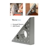 Vector Tools Mini Üçgen Gönye Gri Ergonomik Tasarım ile Dayanıklı ABS Plastik
