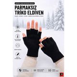 vedat paker giyim sanayi Kışlık Siyah Unisex Parmaksız Triko Kesik Yarım Parmak Eldiven Kadın Erkek Sıcak Tutan Yumuşak Dokulu Rahat Kullanım