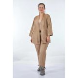 Vedi-Bb Oversize Kadife Ceket Takım - Minimalist Günlük Stil - 3/4 Kol