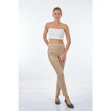 Vedi Minimalist Deri Detaylı Slim Fit Tayt, 38, 22233411, Bej, Kadın