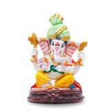 Vedic Charya - Everyday Awakenings 6 İnç Lord Ganesha Heykeli Ev ve Ofis Dekoru, Pooja ve Diwali Süslemeleri için Polyresin Hindu Fil Tanrı İdolü Hint Ganpati Buda Heykeli