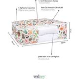 Vedsey 3'lü Set 50X70X25 - 50X45 Baza & Çekyat Altı, Dolap Içi Organizer Çocuk Hurç Sevimli Desenli - Çok Renkli