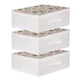 Vedsey 3'lü Set 53X44X21 cm Baza Altı & Dolap Içi Organizer, Yorgan Düzenleyici Çocuk Hurç Sevimli Desenli - Çok Renkli