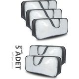 Vedsey 5'li Set 60X30X18 cm Pvc & Şeffaf & Telli Valiz Hurç