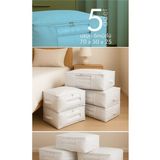 Vedsey 5'li Set Büyük Boy 70X50X25CM Pencereli Çekyat&baza Altı,yorgan&yastık Düzenleyici Hurç Beyaz
