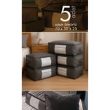 Vedsey Home Organizer 5'li Set Büyük Boy 70x50x25cm Pencereli Çekyat&baza Altı,yorgan&yastık Düzenleyici Hurç Antrasit Gri