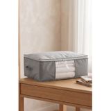 Vedsey Home Organizer Büyük Boy Baza Altı Gri Pencereli Organizer Hurç 70x50x25 Cm