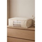 Vedsey Home Organizer Büyük Boy Baza Altı Krem Pencereli Organizer Hurç 70x50x25 Cm