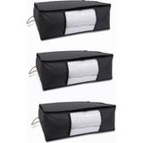 Vedsey Vedsey // Antrisit / Pencereli / Baza Düzenleyici Hurç 3'lü Set / 70X50X25 cm - 1 Adet - Koyu Gri