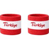 Vee Türkiye Milli Takım Havlu Bileklik 1 Çift - Kırmızı - Beyaz