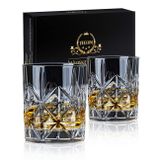 veecom Viski bardağı seti, 2 adet, 10 oz kristal viski kadehi, kalın tabanlı Bourbon kadehi, eski moda taş bardak, Scotch, kokteyl, likör, ev barı viski hediyeleri (cam set 2)
