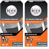 Veet Men Özel Bölgeler İçin Krem & Balsam Tüy Dökücü Krem Seti 100 + 50 ml (2 paketi)