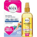 Veet Mucizevi Yağ Çok Amaçlı Nemlendirici Bakım Yağı 100 ml + Veet Sir Ağda Bandı Bacak & Vücut Bölgesi Hassas Ciltler 40'lı