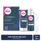 Veet Professional Bikini Bölgesi Tüy Dökücü Krem 2 x 50 ML + Tüy Dökücü Krem 50 ML + Nemlendirici Köpük 50 ML