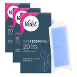 Veet Professional Sir Ağda Bandı Bacak ve Vücut Bölgesi Hassas Ciltler için 20'li (3 paketi)