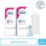 Veet Pure Hipoalerjenik Ağda Bandı 16'lı x 2 Bikini & Koltuk Altı Bölgesi İçin Hassas Ciltler