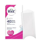 Veet Pure Hipoalerjenik Ağda Bandı, Bacak ve Vücut Bölgesi 40'lı Süper Fırsat Paketi