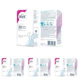 Veet Pure Hipoalerjenik Bacak & Vücut Bölgesi için Parfümsüz Sir Ağda Bandı (1 x 20 Adet) (4 paketi)