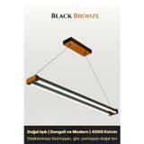 Vega Bronz 4000K Lineer Led Sarkıt Avize – Kumandalı Dim Edilebilir – Aşağı Işık