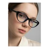 VEGA EYEWEAR Jerson Siyah Cat Eye 46 Ekartman (XS ) Küçük Boy Mavi Işık Korumalı Gözlük