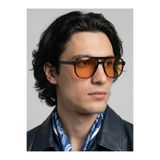 VEGA EYEWEAR Reyon Çift Köprülü Turuncu Camlı Trend Güneş Gözlüğü Erkek Kadın