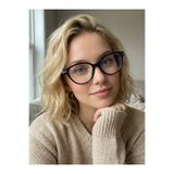VEGA EYEWEAR Riva Cat Eye Aksesuarlı 50 Ekartman MAvi Işık Korumalı Gözlük Popüler Pinterest Model