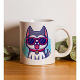 Vega Hediye Köpek Figürlü Özel Tasarım Kupa Bardak 9.5 cm - 1 Adet - 330 ml - Beyaz