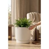 Vega Model Büyük Dekoratif Modern Saksı ve Vazo 20 Lt ( 31,5 cm x 32 cm ) (Deliksiz Tabaksız Içliksiz) - Beyaz