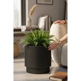 Vega Model Büyük Dekoratif Modern Saksı ve Vazo 20 Lt ( 31,5 cm x 32 cm ) (Deliksiz Tabaksız Içliksiz) - Siyah