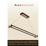 Vega Rose Gold 3000K Lineer Led Sarkıt Avize – Kumandalı Dim Edilebilir – Aşağı Işık