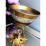 Vega Serisi Gold Metal Ayaklı Lüks Cam Kase 345 cc - Magnolya ve Dondurmalık - 1 Adet