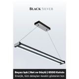Vega Silver Lineer LED Sarkıt Avize – Kumandalı Dim Edilebilir – Aşağı Işık
